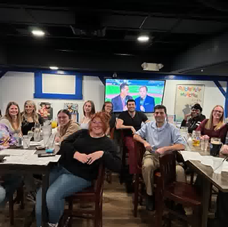 Parkville Family Dentistry team enjoying drinks together at Das Bierhalle