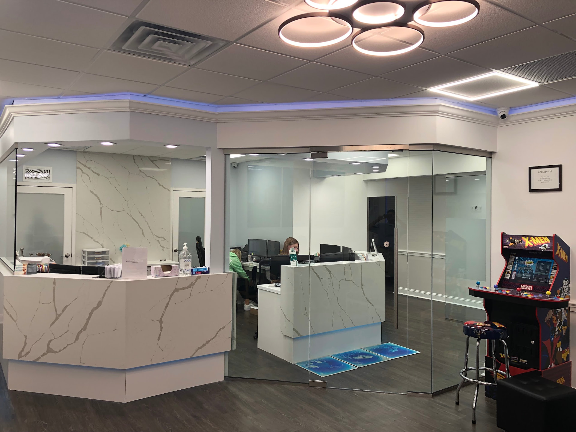 The renovated reception area inside Parkville Family Dentistry
